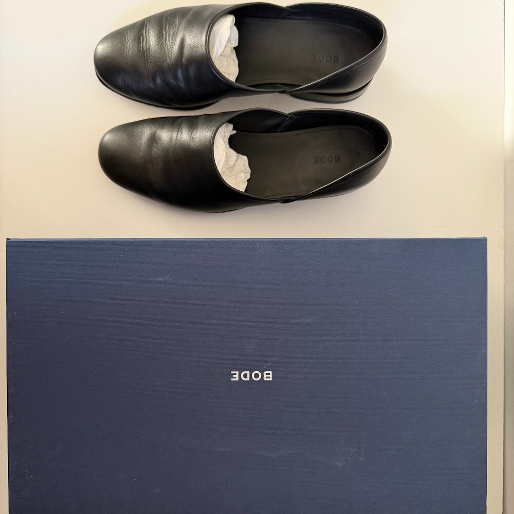 Bode Leather House Shoes in Black - Size 7US or 40EU